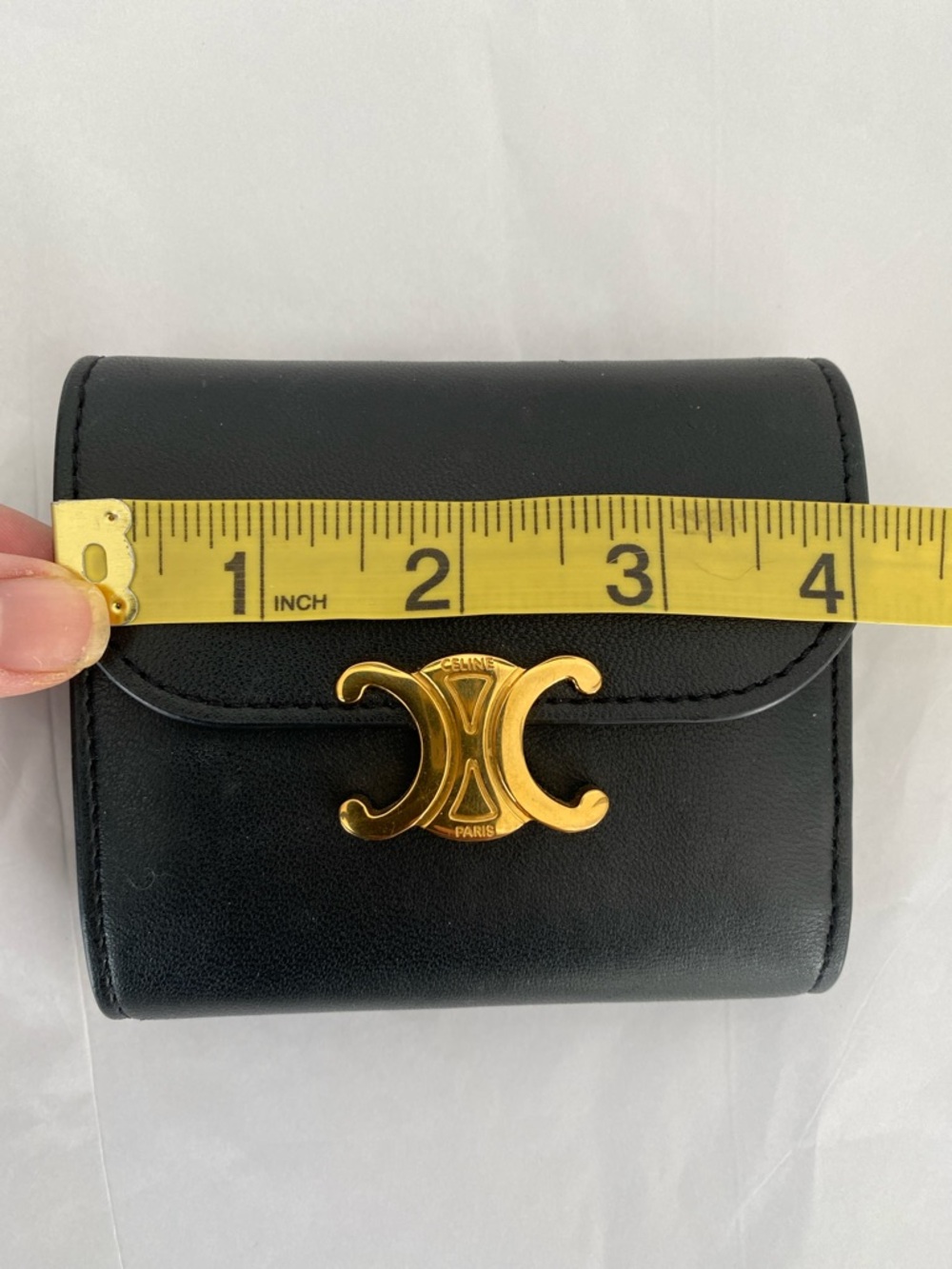Celine SMALL FLAP WALLET TRIOMPHE IN SHINY CALFSKIN - Picture 12 of 15